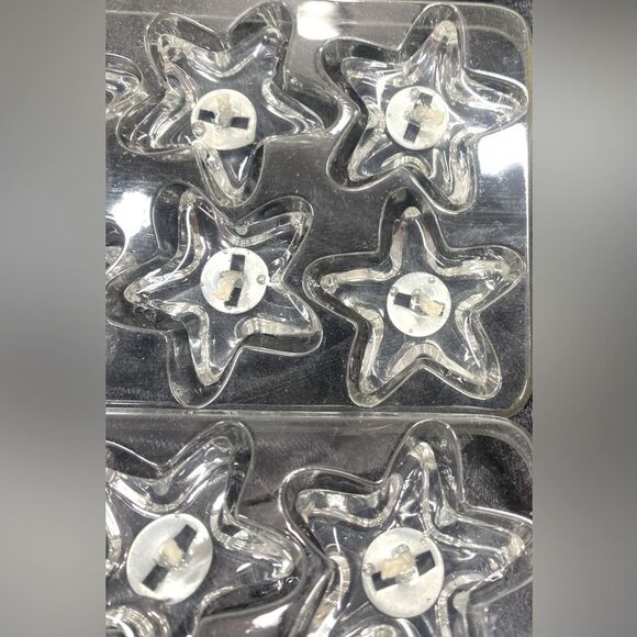 Star Shape Clear Gel Floating Candles 2) sets of 6 NIOP - Picture 2 of 4